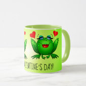 Mug Saint-Valentin Hoppy Cœurs de Grenouilles Mignonne (Devant droit)