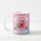 Mug Saint Valentin Je t'aime Coeurs Personnaliser (Gauche)