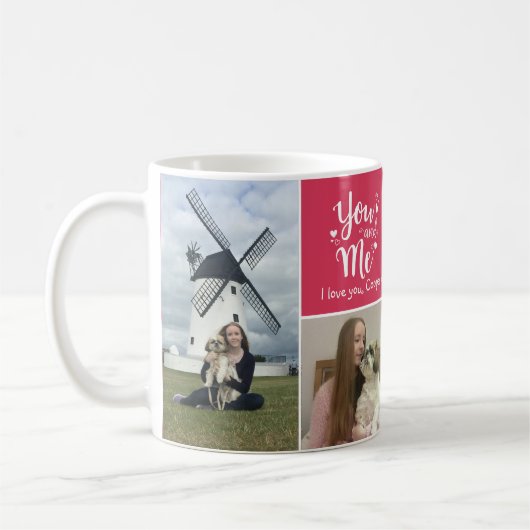 Mug Saint-Valentin/je t'aime collage de photo (Gauche)