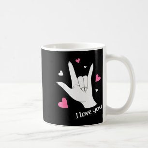 Mug Saint-Valentin Je t'aime Signe de la main Langue d
