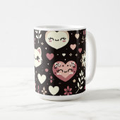Mug Saint Valentin Kawaii Chats Coeurs Motif (Devant droit)