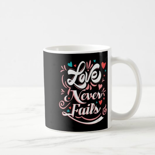 Mug Saint-Valentin Love Never Fails (Droite)