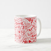 Mug Saint Valentin Love Words Collage (Devant droit)