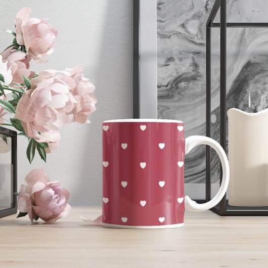 Mug Saint Valentin mignonne Coeurs de Bourgogne