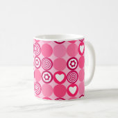 Mug Saint-Valentin Motif Cœur Rose et Points de Fleurs (Devant droit)