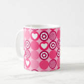 Mug Saint-Valentin Motif Cœur Rose et Points de Fleurs (Devant gauche)