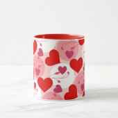 Mug Saint-Valentin, Motif des Coeurs rouges et roses (Centre)