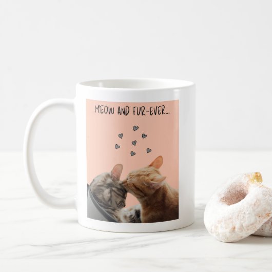 Mug Saint-Valentin Mug, Meow et Fur-Ever (Avec donut)