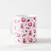 Mug Saint-Valentin Ours Coeurs Rose Amour Motif (Devant gauche)