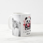 Mug Saint Valentin panda mignon tenant nom du coeur ph (Devant gauche)