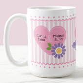 Mug Saint-Valentin personnalisé cœurs roses