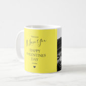 Mug Saint-Valentin Photo Moderne Gris Et Jaune (Devant gauche)
