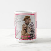 Mug Saint-Valentin Photo personnalisée Coeurs roses (Centre)