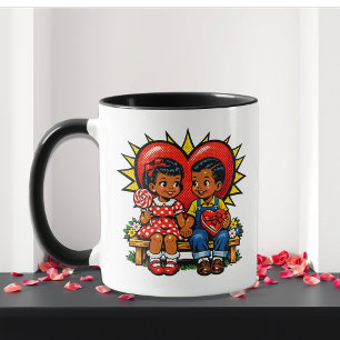 Mug Saint-Valentin Pop Art Rétro Personnalisé