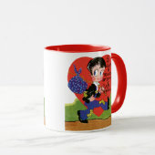 Mug Saint-Valentin Rétro, Cœur de garçon vagabond vint (Devant droit)