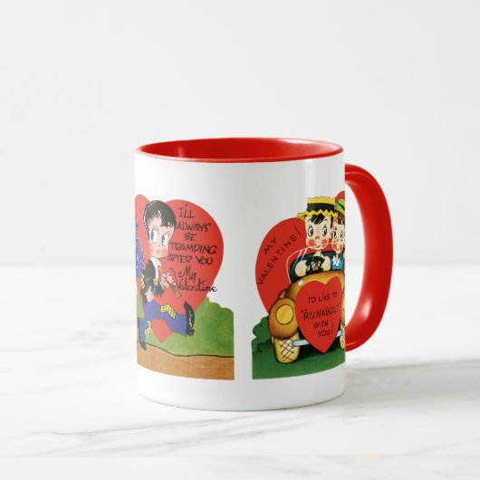 Mug Saint-Valentin Rétro Mignon, Kitsch des Années 50 (Devant droit)