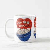 Mug Saint-Valentin rétro, Popcorn Pose une Question Id (Gauche)