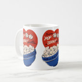 Mug Saint-Valentin Rétro, Popcorn Pose une Question Ri (Devant gauche)