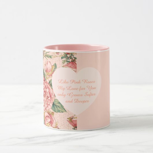 Mug Saint-Valentin romantique avec de belles roses (Centre)