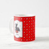 Mug Saint-Valentin (rouge) Chien écossais (noir) migno (Devant gauche)