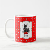 Mug Saint-Valentin (rouge) Chien écossais (noir) migno (Gauche)