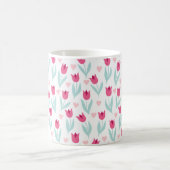 Mug Saint Valentin Rouges Roses Tulipes Fleurs Coeurs (Centre)