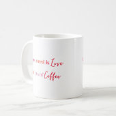 Mug Saint Valentin Simple Love Calligraphie personnali (Devant gauche)