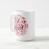 Mug Saint Valentin "Soyez à moi" Typographie Design (Devant gauche)