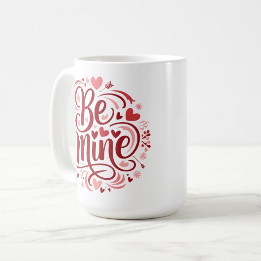 Mug Saint Valentin "Soyez à moi" Typographie Design (Devant gauche)