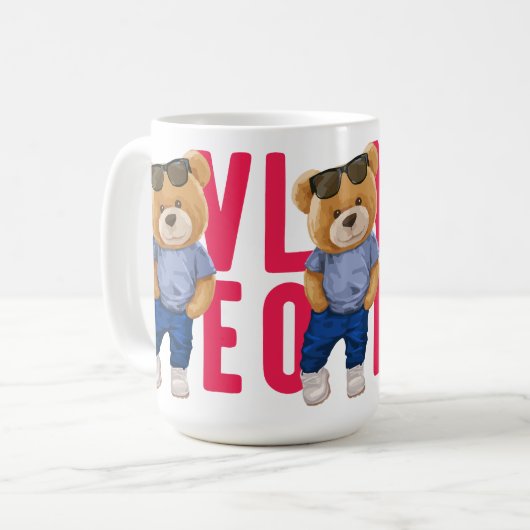 Mug Saint Valentin Teddy Bear Amour Design (Devant gauche)