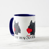 Mug Saint-Valentin Terrier Écossais (Devant gauche)