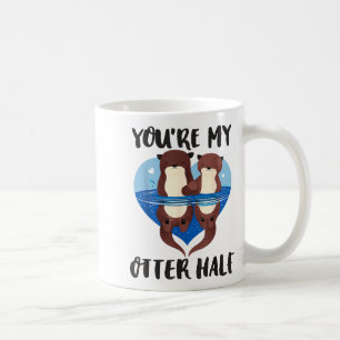 Mug Saint-Valentin Tu es ma moitié de loutre Amour jeu