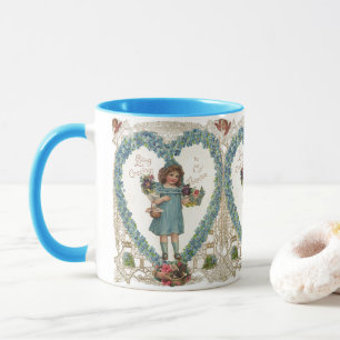 Mug Saint Valentin victorien vintage, Couronne de coeu