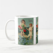 Mug Saint-Valentin vintage, Anges pêchant des cœurs (Gauche)