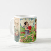 Mug Saint-Valentin vintage, cœurs d'anges victoriens (Devant gauche)