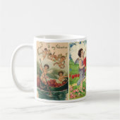 Mug Saint-Valentin vintage, cœurs d'anges victoriens (Gauche)