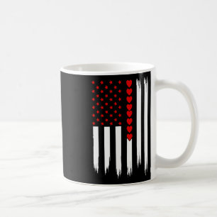 Mug Saint-Valentin Vintage Cœurs Drapeau Américain Hom