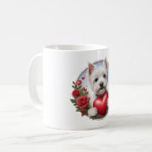 Mug Saint Valentin Westie avec coeur (Devant gauche)