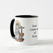 Mug Sainte Catherine de Sienne avec Coeur Crucifix (Devant gauche)