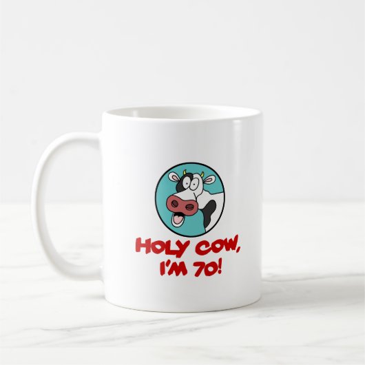 Mug Sainte vache J'ai 70 ans (Gauche)
