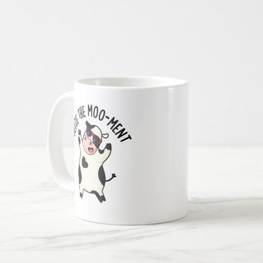 Mug Saisir Le Mooment Funny Cow Pun (Devant gauche)