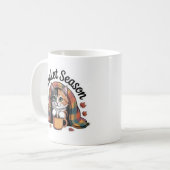 Mug Saison Blanche Chaud Calico Chat (Devant gauche)