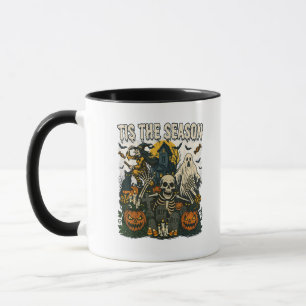 Mug Saison de la fête d'Halloween squelette rétro vint