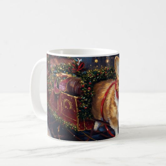 Mug Saison de Noël de Corgi (Devant gauche)
