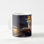 Mug Saison de Noël de Shiba Inu (Devant gauche)