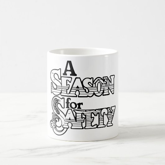 Mug Saison de sécurité Motivation noir et blanc