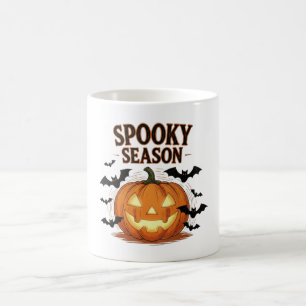 Mug Saison éffrayante Citrouille et chauves-souris aut