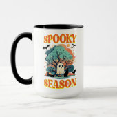 Mug Saison éffrayante Fantôme et Chat noir Halloween C (Gauche)