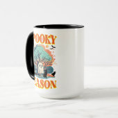 Mug Saison éffrayante Fantôme et Chat noir Halloween C (Devant gauche)