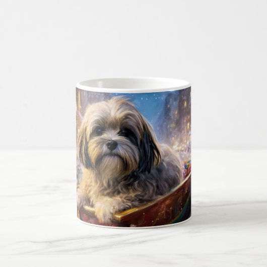 Mug Saison Festive de Noël de Lhasa Apso (Centre)